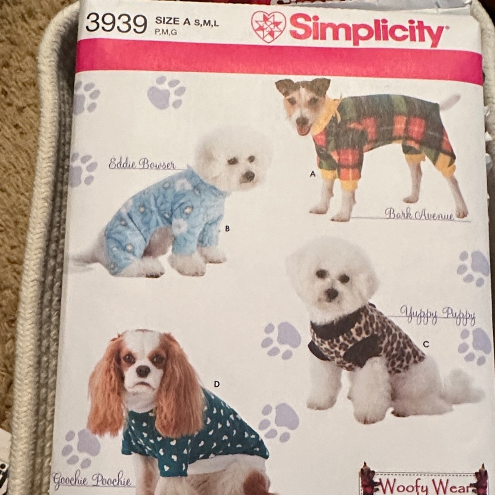 Simplicity Dog Apparel Pattern - Blue, Red, Brown Wolfy Wear by Wendy.